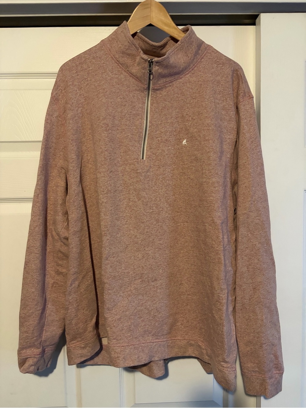 Tailor Vintage Men's Quarter-Zip Sweater in Dusty Rose